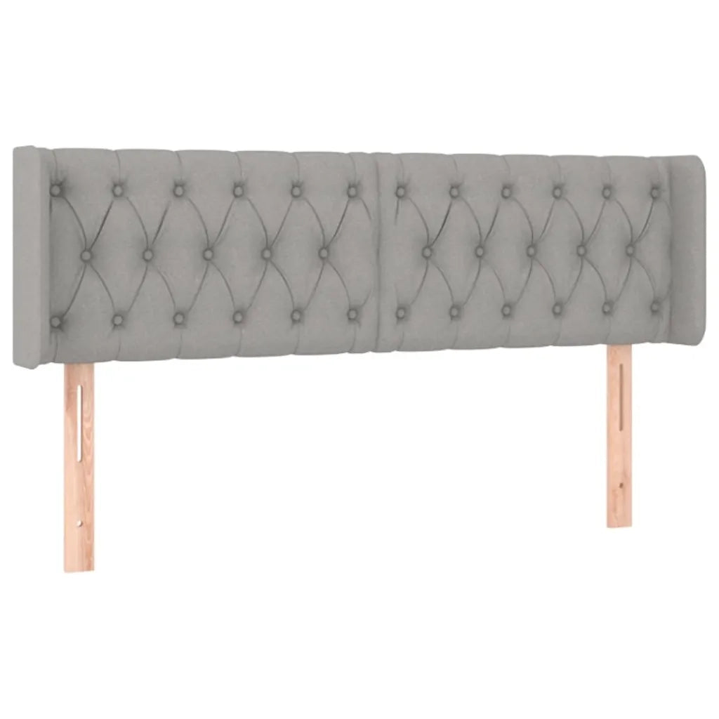 Testiera-Testata Decorativa Grigio Chiaro a LED 147x16x78/88 cm in Tessuto 840420