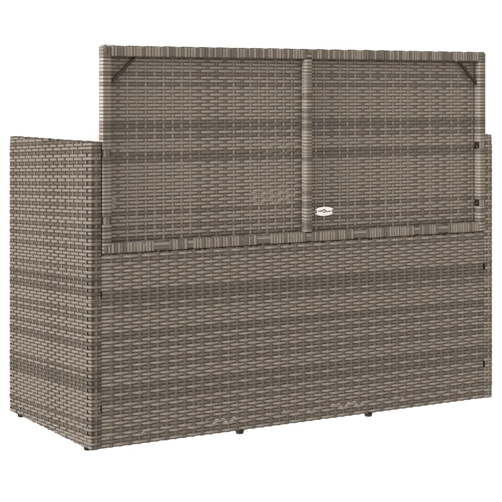 Panca da Giardino con Cuscini Grigia in Polyrattan 365763