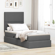 Letto con contenitore e LED con led Grigio scuro 100 x 200 cm