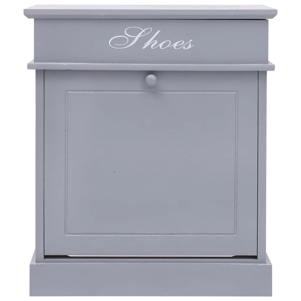 Scarpiera mobile contenitore per scarpe mobile per ingresso/corridoio/soggiorno 50 x 28 x 58 cm legno di Paulownia grigio 02_0021772