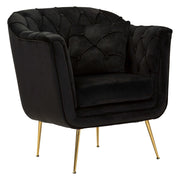 Poltroncina Turtuk, Poltrona con Cuscino, 88x83x91h cm Nero
