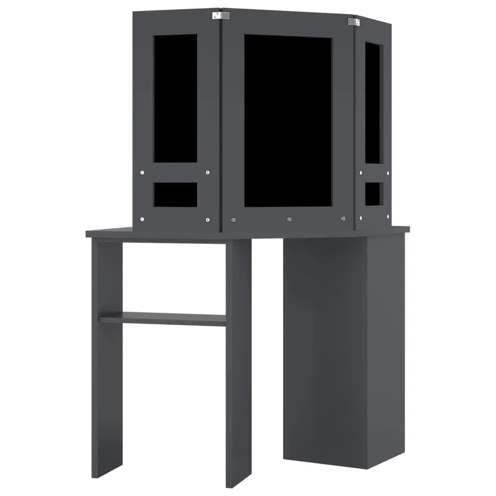 Toletta angolare con illuminazione a LED 111 x 54 x 141,5 cm grigio 02_0006237