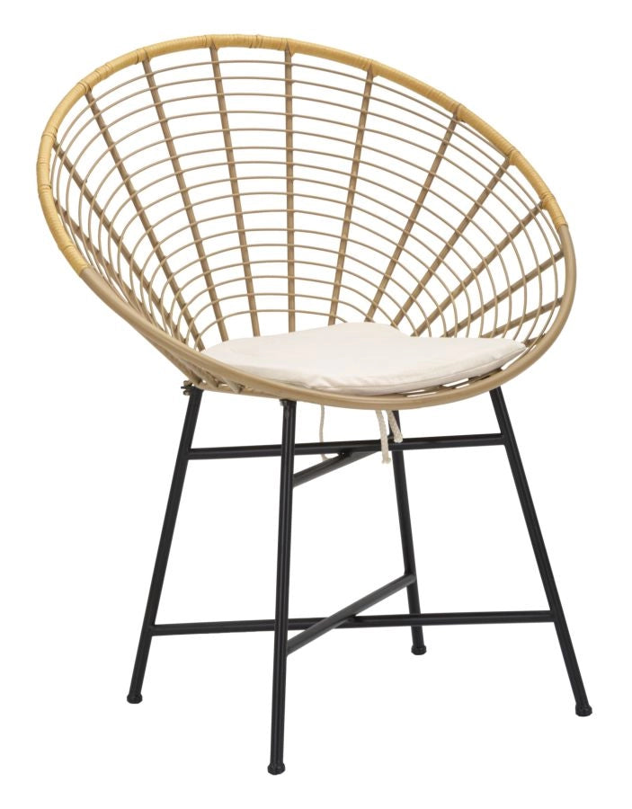 Sedia Panama Grid con Cuscino 72x56,5x88 cm in Ferro e Poliestere