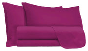 Set Lenzuola Matrimoniale Sopra Sotto e Federe Tinta Unita Fucsia