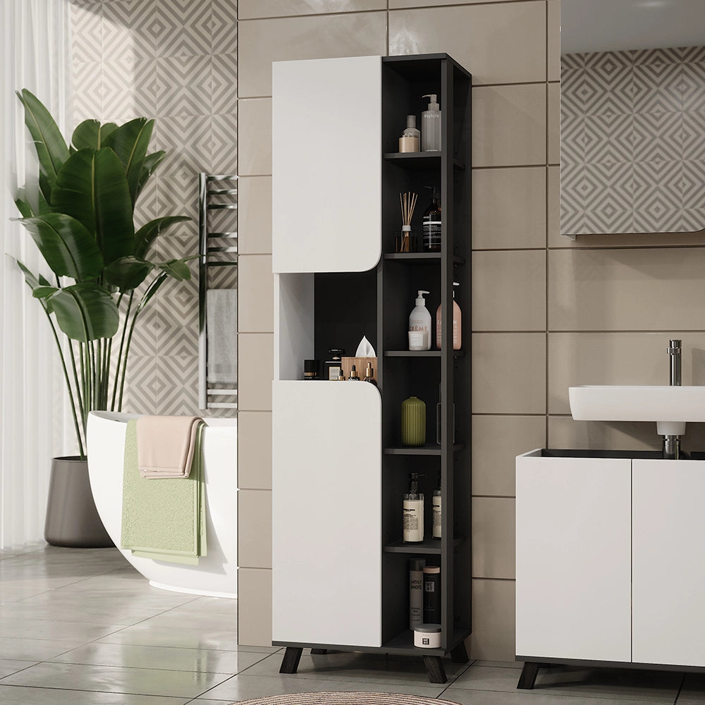 Vicco Mobile alto Antracite/bianco 50 x 175 cm con 2 porte