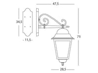 Lampada Applique in Basso Colore Grigio per Esterno Linea Maxi Quadrata Livos