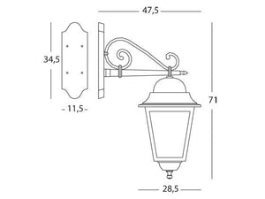 Lampada Applique in Basso Colore Grigio per Esterno Linea Maxi Quadrata Livos
