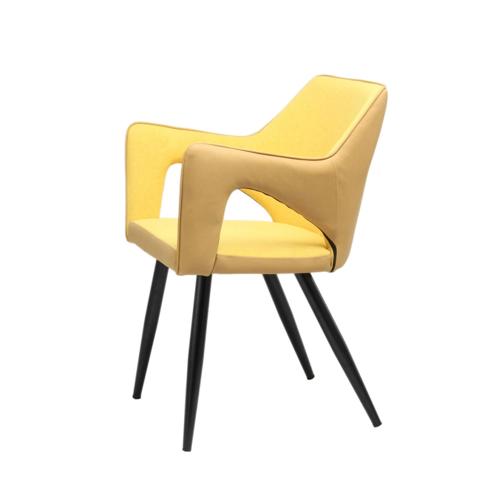 Set di 2 sedie moderne Palina in ecopelle gialla