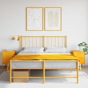 Comodini 2 pz-Set di 2 Tavolino da notte Giallo Senape 36x39x50,5 cm in Acciaio 304883