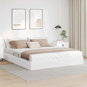 Letto ottomano Bianco Puro 180 x 200 cm Pelle Sintetica 3442783