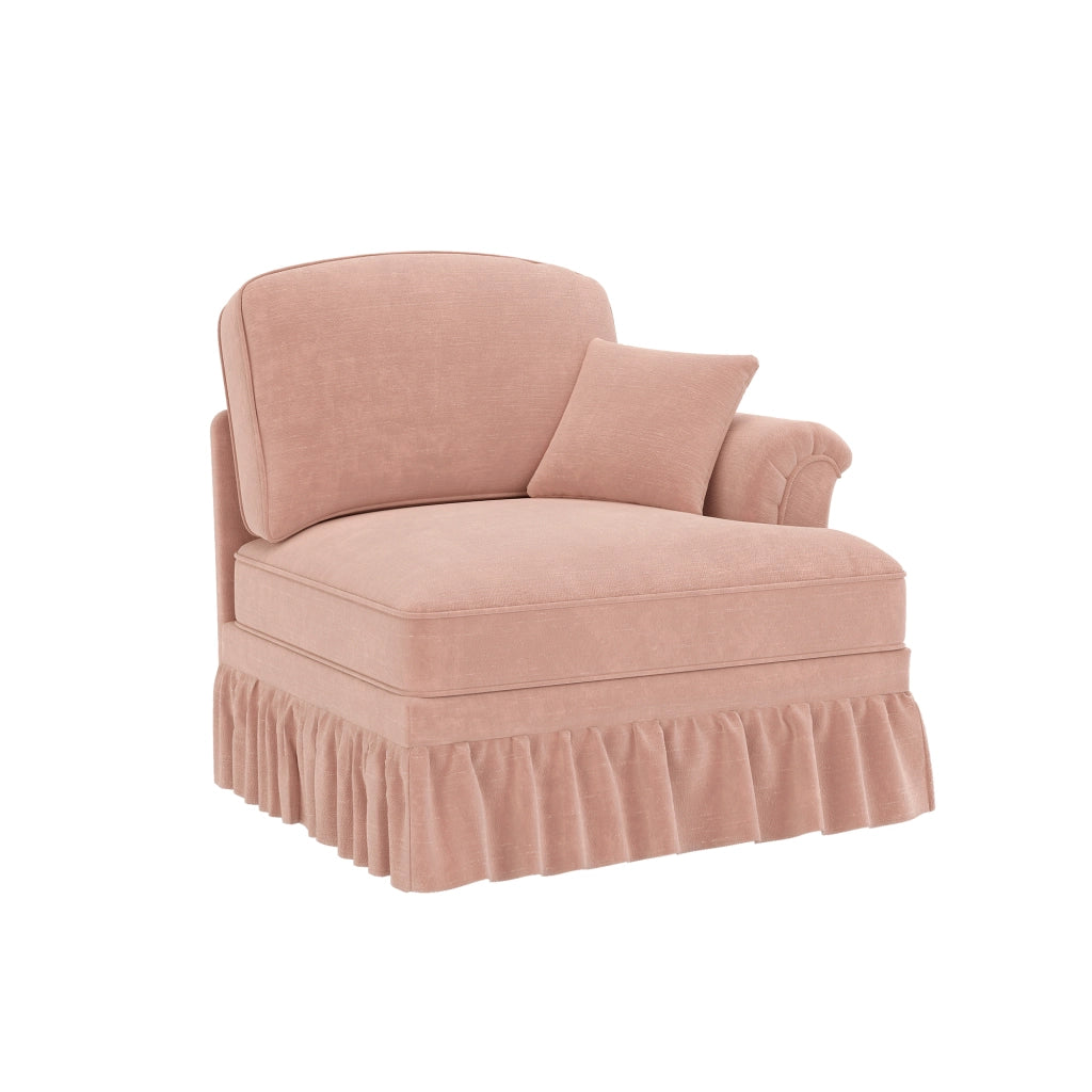 Divano RSF Windsor Chaise Longue ¨C MINIMAL ¨C Velluto Rosa con Cuscini