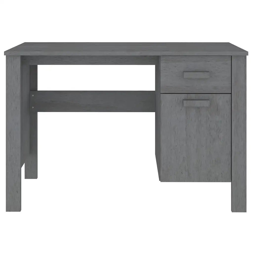 Scrivania HAMAR Grigio Scuro 113x50x75 cm in Legno di Pino