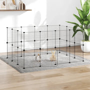 Gabbia per Animali 28 Pannelli con Porta Nero 35x35 cm Acciaio 3114044