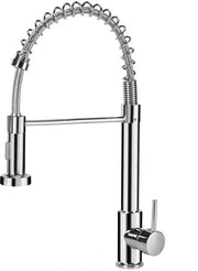 Faucetta da cucina scorrevole con doccia, rubinetto da lavandino scorrevole, rubinetto a spirale, lavello da cucina 360° girevole, regolabile acqua calda e fredda, veer (argento)