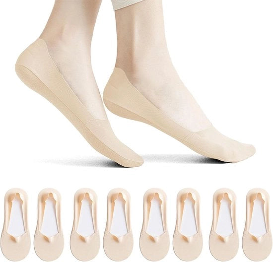 Sokken senza vista Ice Silk, 4 paia, antiscivolo e invisibili, calze di protezione per adulti con imbottitura ultima generazione.