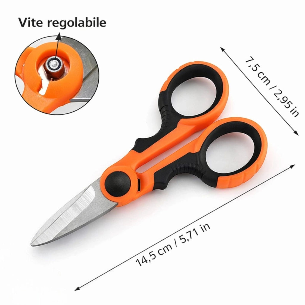 Forbice per Elettricista Acciaio Inox Lama Microdentata Antiscivolo 54913