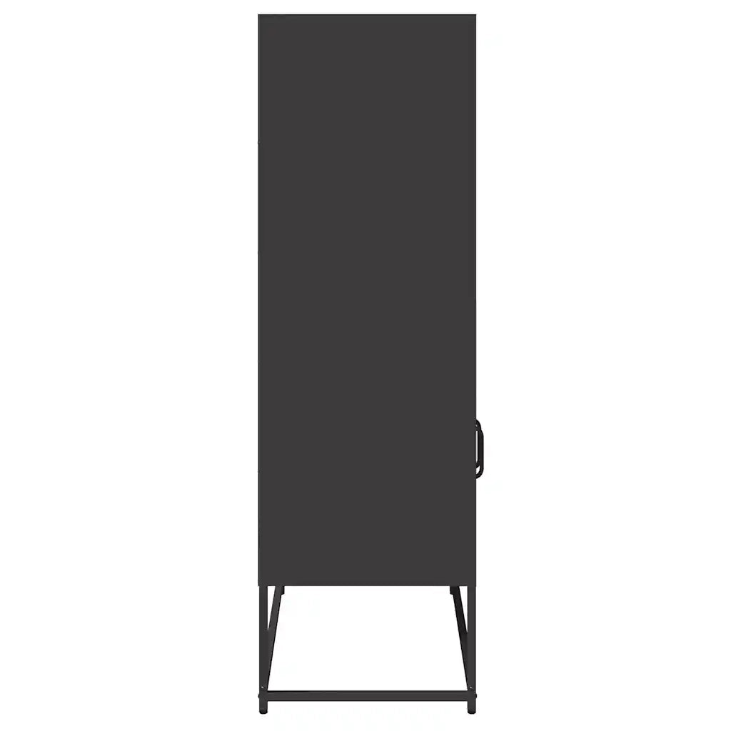 Credenza | Madia | Buffet da pranzo | Armadio da pranzo Nera 68x39x123 cm in Acciaio