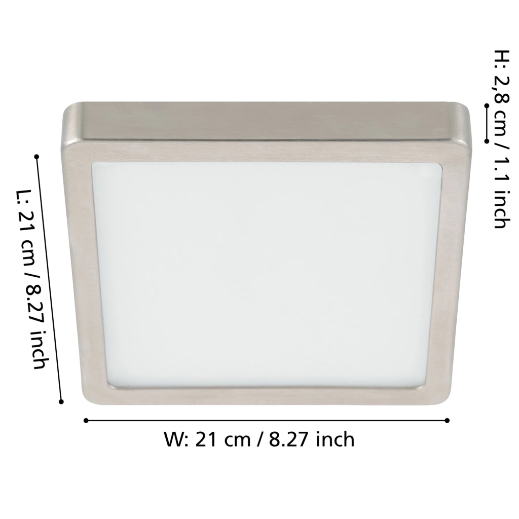 Plafoniera Moderna Fueva 5 Acciaio Nichel Satinato Led Integrato 17W