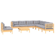 Set di mobili da giardino mobili da esterno 10 pezzi con cuscini grigio legno di pino massiccio 02_0015035