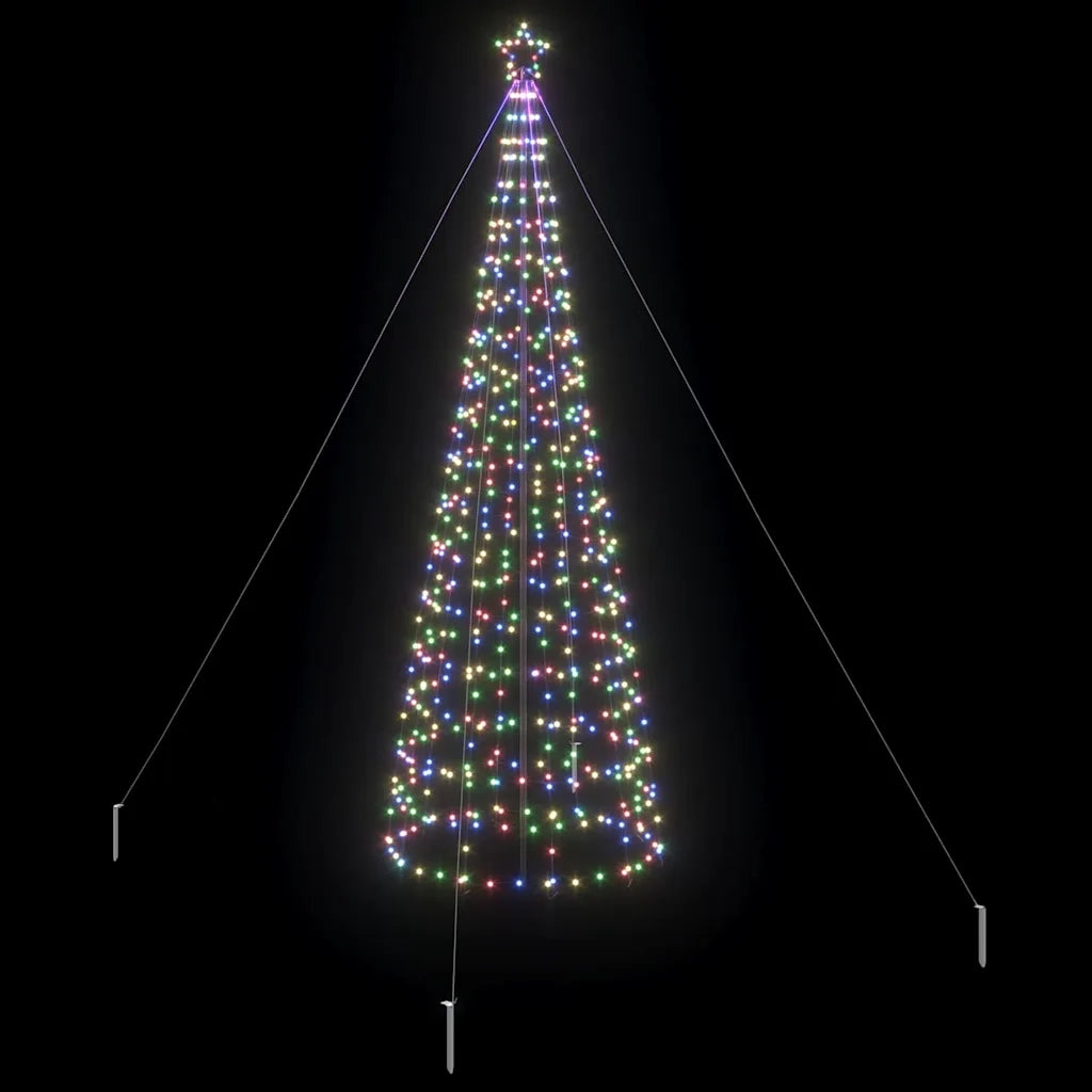 Albero di Natale LED con picchetti per il terreno 400 cm Ferro