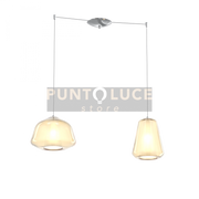 SOSPENSIONE CROMO 2 LUCI SPOSTABILE VETRI ALPHA + GAMMA AMBRA 1176CR-S2 S AG-AM