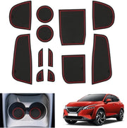 Accessori per Nissan Qashqai J12 e-Power 2022-2024 2025, Antislipmatten in gomma per Qashqai e-Power, Middenconsole Antislipmatten per Qashqai J12, (Rossa)