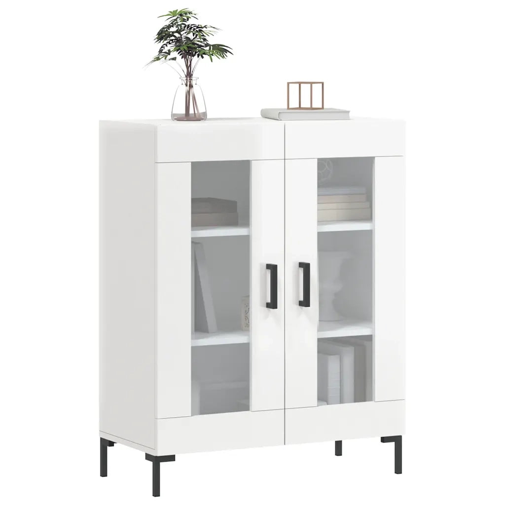 Credenza-Buffet-Armadio da cucina 69,5x34x90 cm in Legno Multistrato Bianco Lucido 459904