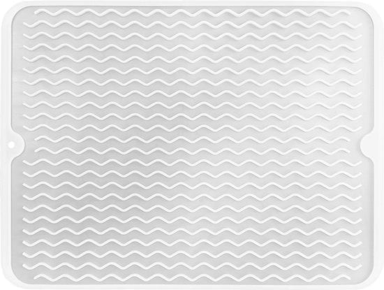 2 pezzi di afdruipmatte in silicone, afdruipmat per cucina antislip ecologica, facile da pulire, afdruipmat per piano di lavoro (due misure: 30*40cm e 40*50cm) - trasparente 30*40cm