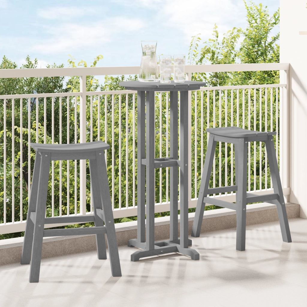 Sgabelli da Bar 2 pezzi Grigio Chiaro HDPE