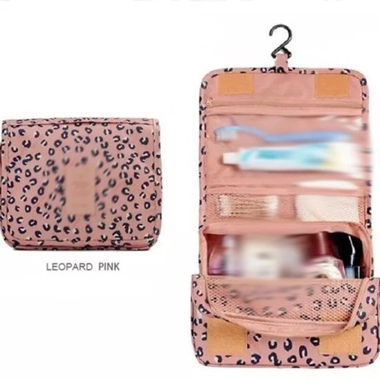 Borse da bagno con disegno leopardo, 42*24*8 cm, borse da bagno appese, borse da trucco per donne, borse da trucco unisex, borse da viaggio con cerniera, borse da bagno impermeabili.