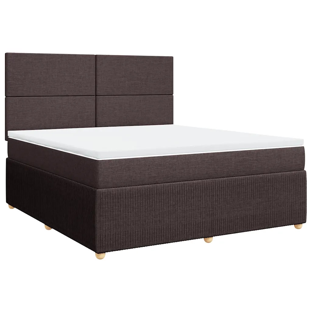 Giroletto a Molle con Materasso Marrone Scuro 180x200cm Tessuto 3292131