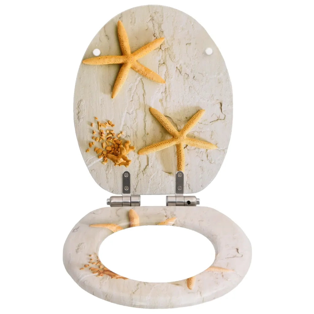 Tavoletta WC Coperchio Chiusura Morbida MDF Stella Marina 143929