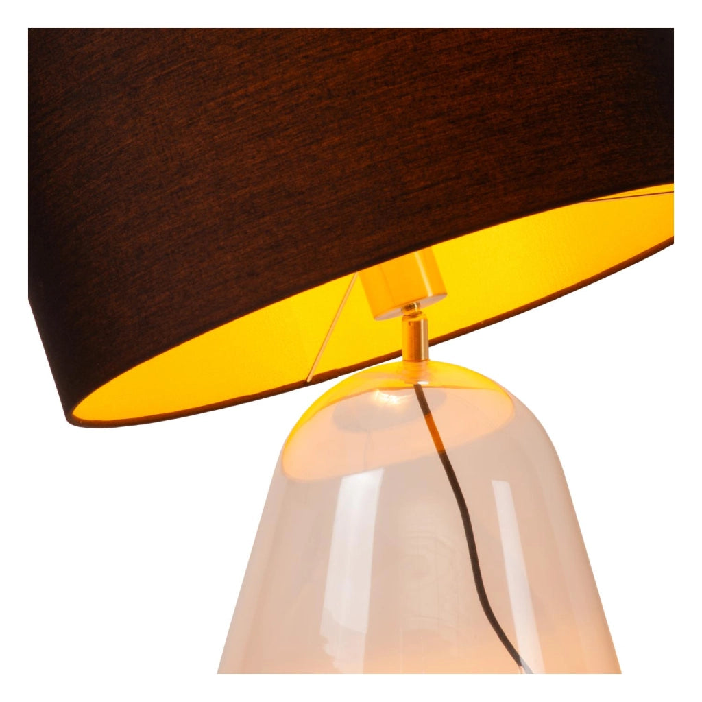 Lampada da tavolo CAMPANA 1xE27 vetro nero trasparente