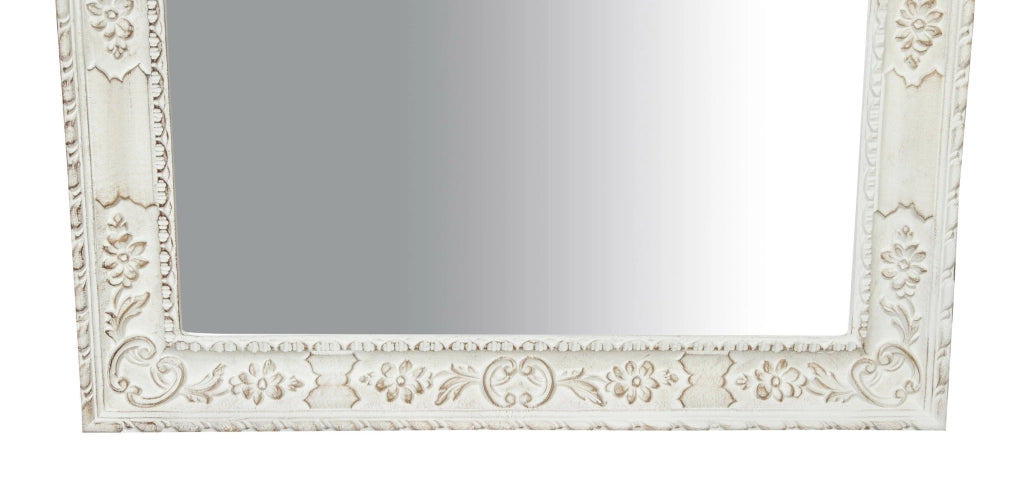 Biscottini SPECCHIERA DA PARETE VERTICALE/ORIZZONTALE IN LEGNO FINITURA BIANCO ANTICATO RETTANGOLARE MADE IN ITALY