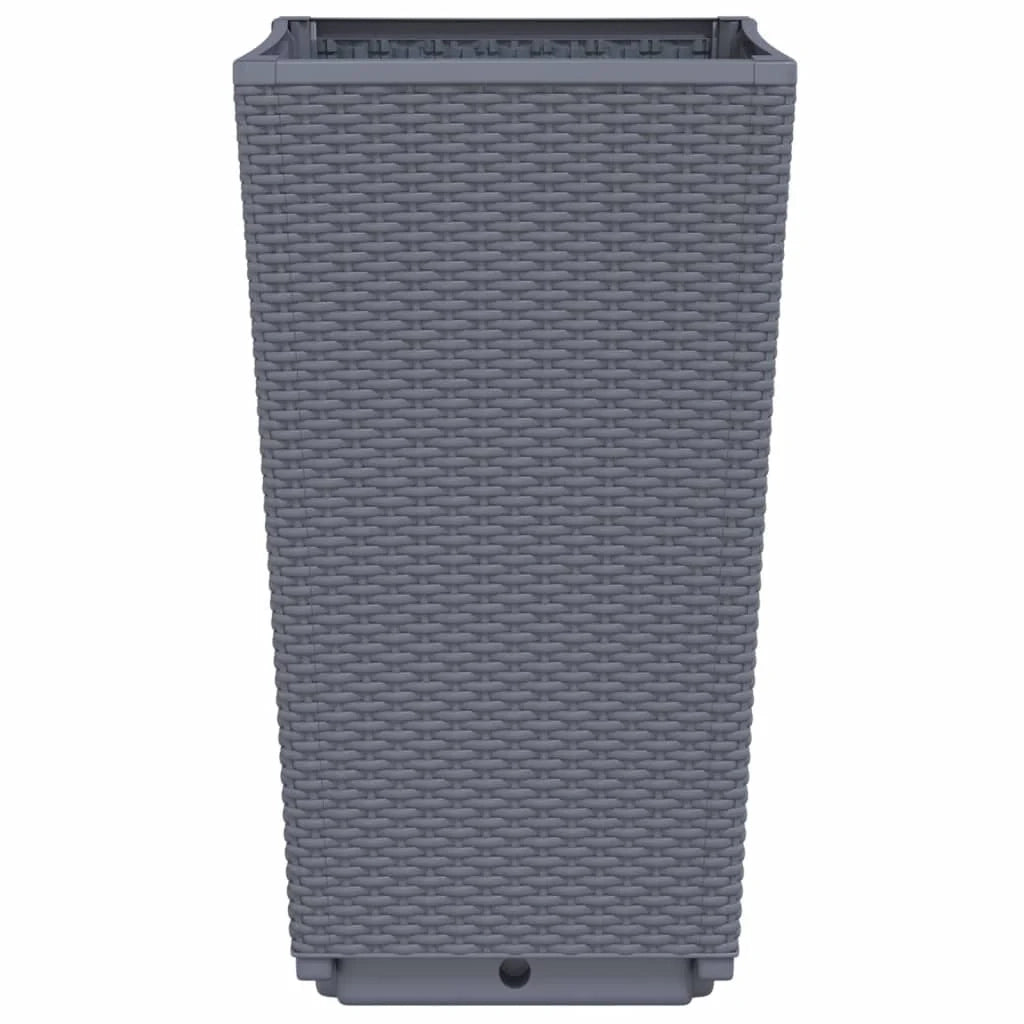 Fioriera rialzata per piante fiori giardino terrazze set da 2 32,5 x 32,5 x 57 cm PP grigio 02_0038938