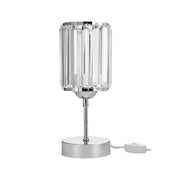Lampada da tavolo Alis cromata e paralume effetto cristallo MNG7079