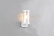BONITO APPLIQUE DA ESTERNO IN FUSIONE DI ALLUMINIO COLORE BIANCO E DIFFISORE TRASPARENTE IP44 H.23CM 1 LUCE ATTACCO E27