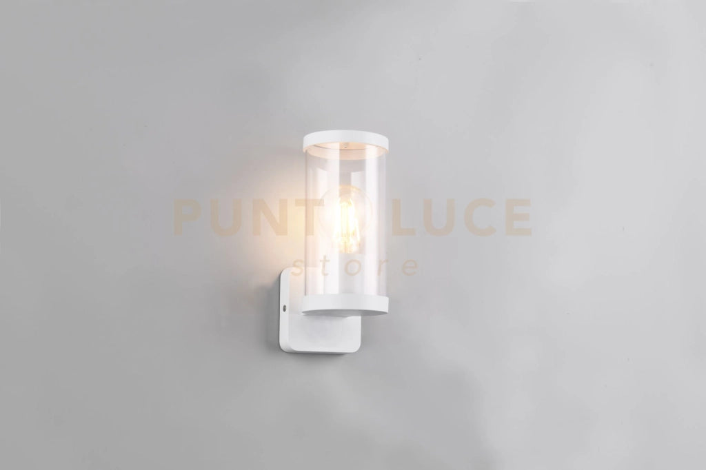 BONITO APPLIQUE DA ESTERNO IN FUSIONE DI ALLUMINIO COLORE BIANCO E DIFFISORE TRASPARENTE IP44 H.23CM 1 LUCE ATTACCO E27