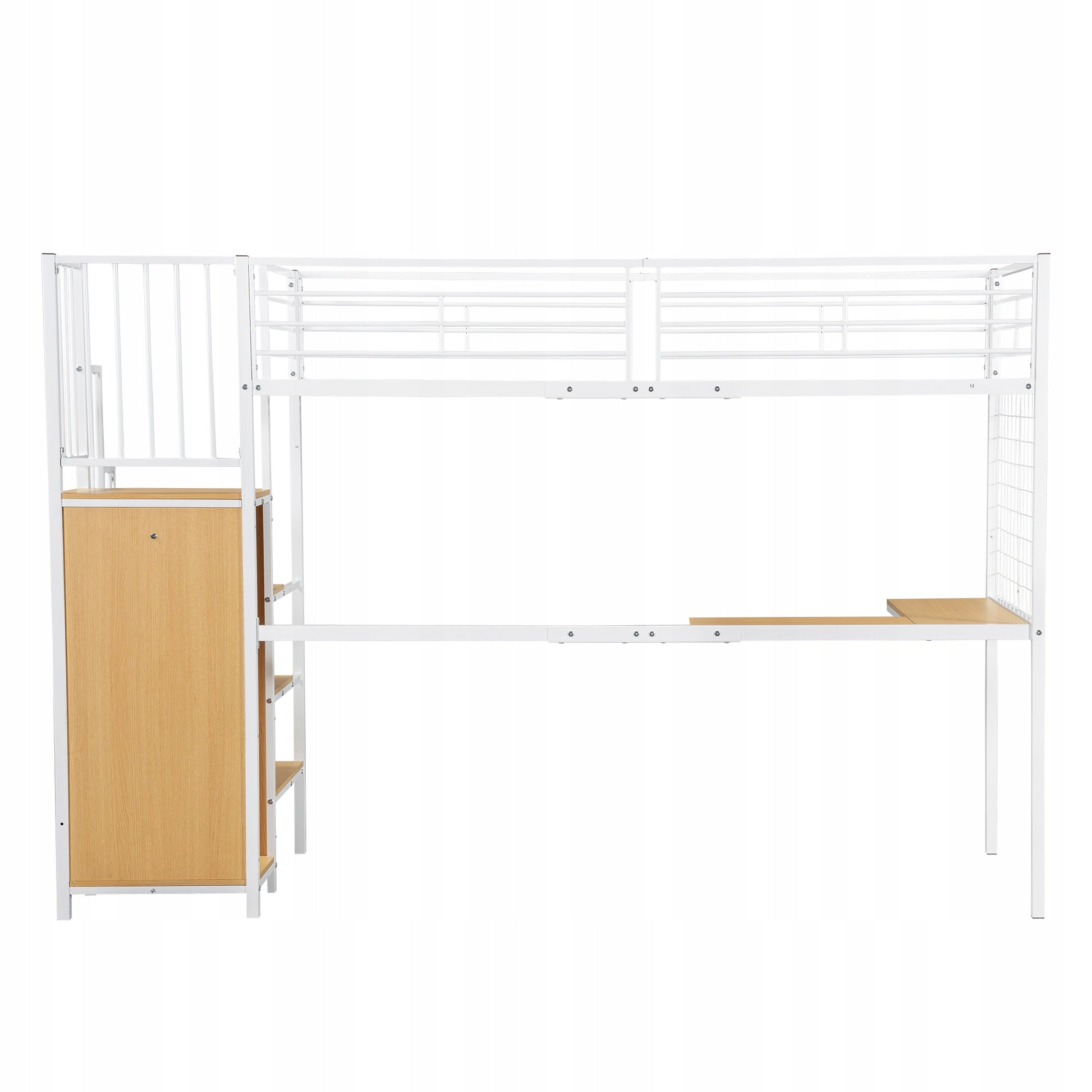 Letto a castello con scrivania e armadio - Xylo - 90x200, bianco