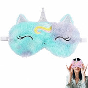 Slaapmasker con Gel - Oogmasker per Fatica - Terapia Freddo/Caldo - 2 Pezzi - Cintura Regolabile - Disegno Unicornio