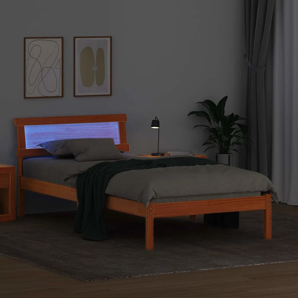 Struttura del letto Marrone cerato 75 x 190 cm Pino massello 872847
