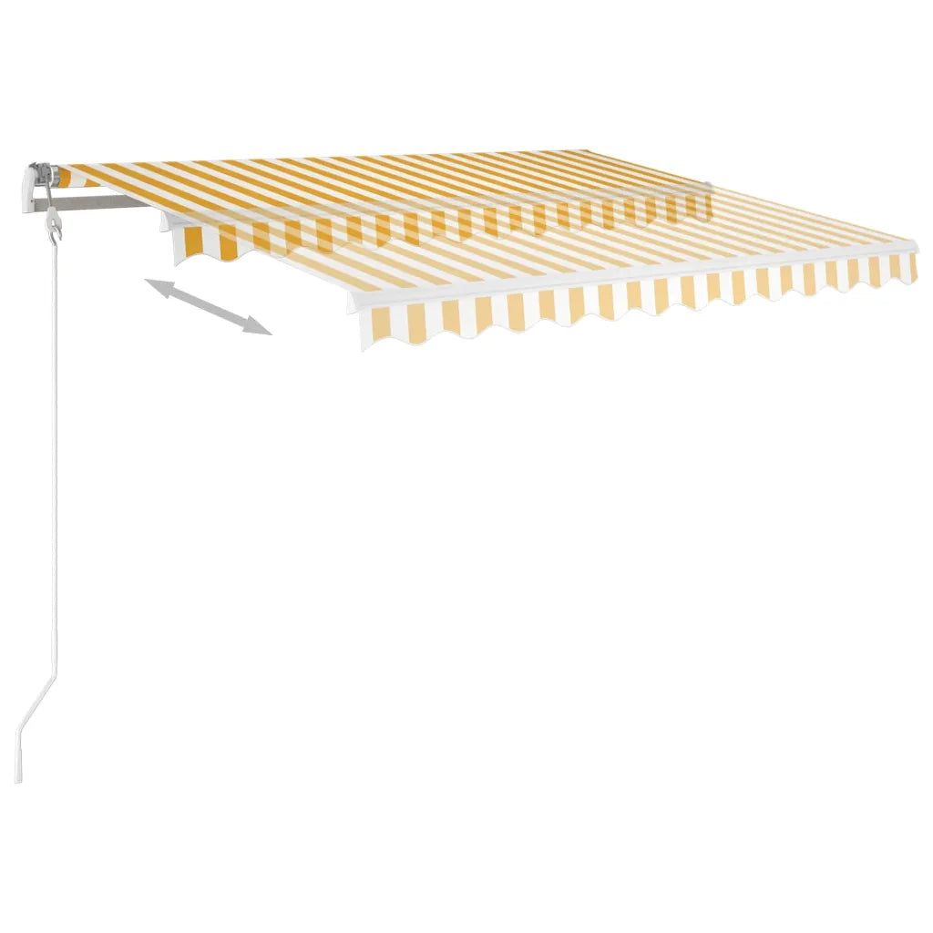 Tenda da Sole Retrattile Manuale 350x250 cm Gialla e Bianca 3068878