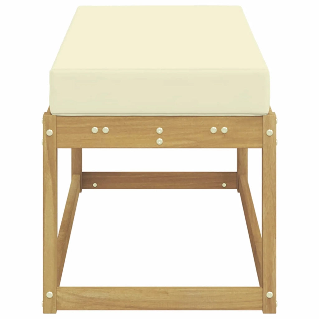 Sedia da giardino-Panca da esterno con cuscino Bianco 592177