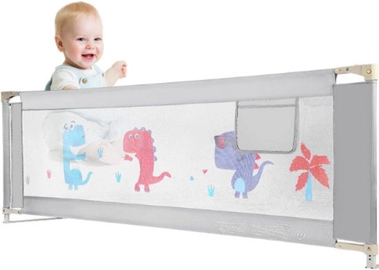 Letto a Soglia 180Cm – Protezione per Letto a Box – Barriera di Sicurezza per Letto per Bambini – Altezza Regolabile – 1 Lato – Solido e Sicuro Soggiorno per Bambini
