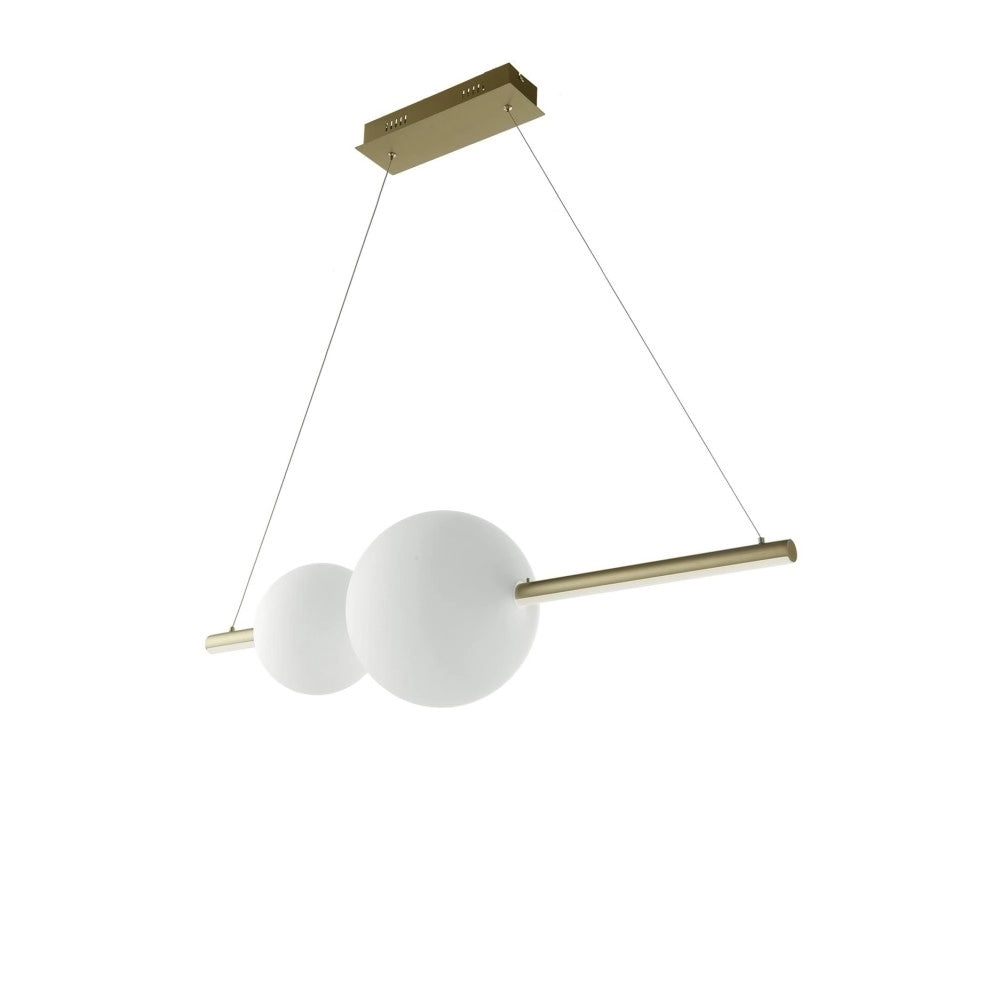 Lampadario a sospensione a Led in metallo e vetro soffiato Fufi di Ondaluce 45w Dimmerabile 3000k Bianco