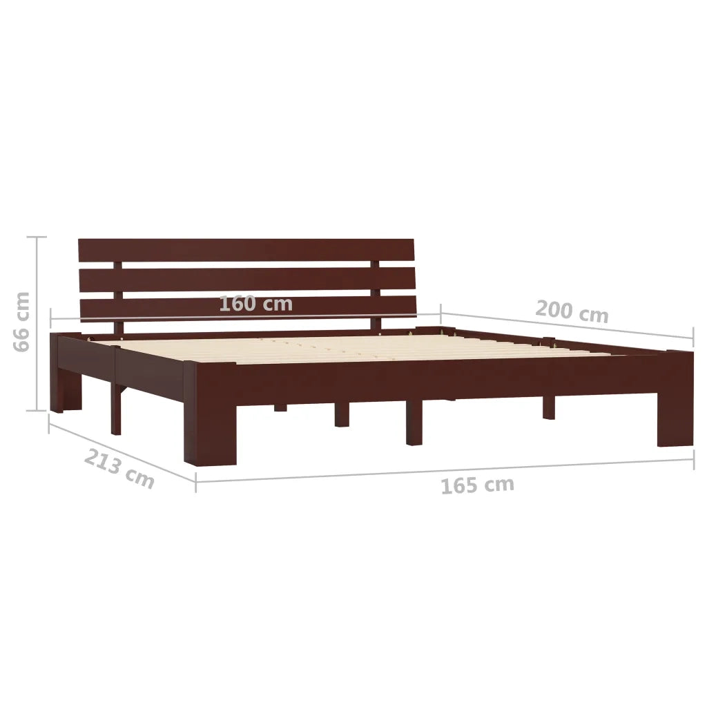 Giroletto senza Materasso Marrone Scuro 160x200 cm Legno Pino 283176