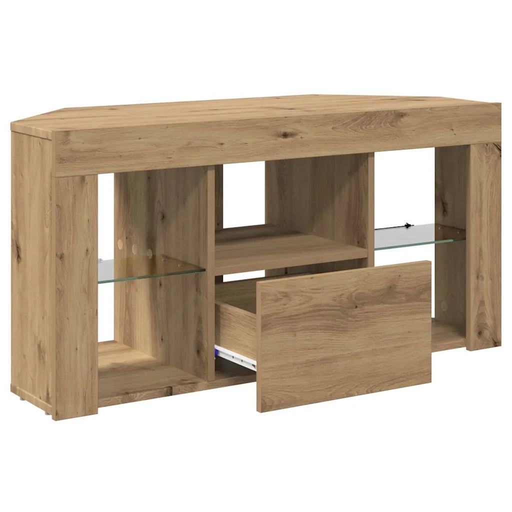 Mobile TV LED Angolare Rovere artigianale 100 x 40 x 50 cm 889804