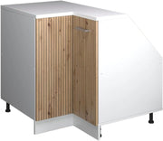 Mobile sottotetto Mobile angolare Rion, Rovere artigianale, 75.6 x 81.6 cm con 1 porta, carcassa dell’armadio profondità 60 cm, adatto per il salvaspazio sotto tetti spioventi