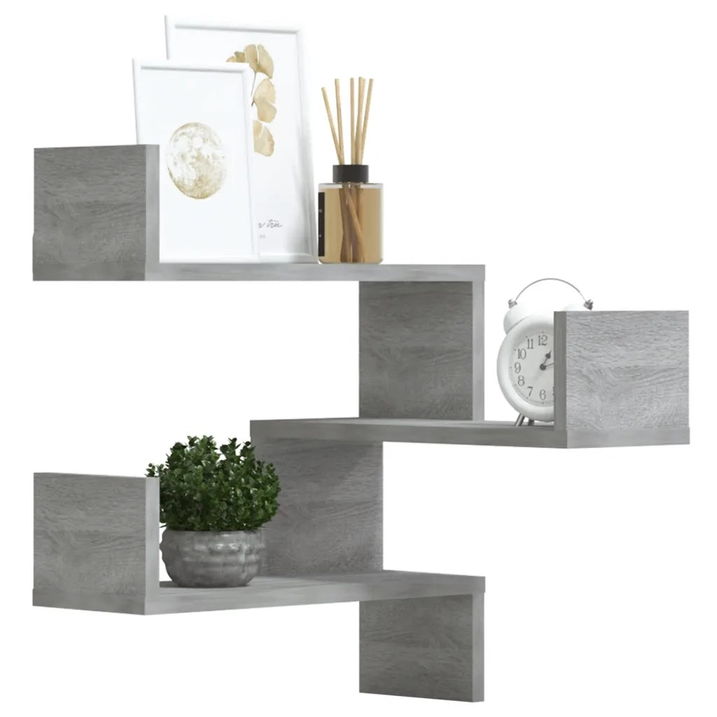 Scaffale Parete Angolo 2pz Grigio Sonoma 40x40x50cm Multistrato cod mxl 33566