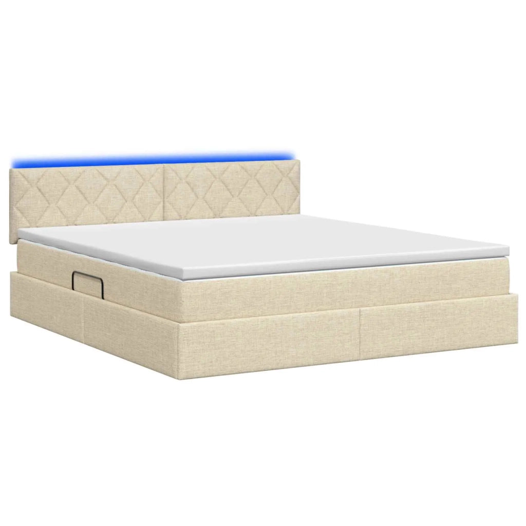 Letto con contenitore LED e materasso Crema 180 x 200 cm 3459145
